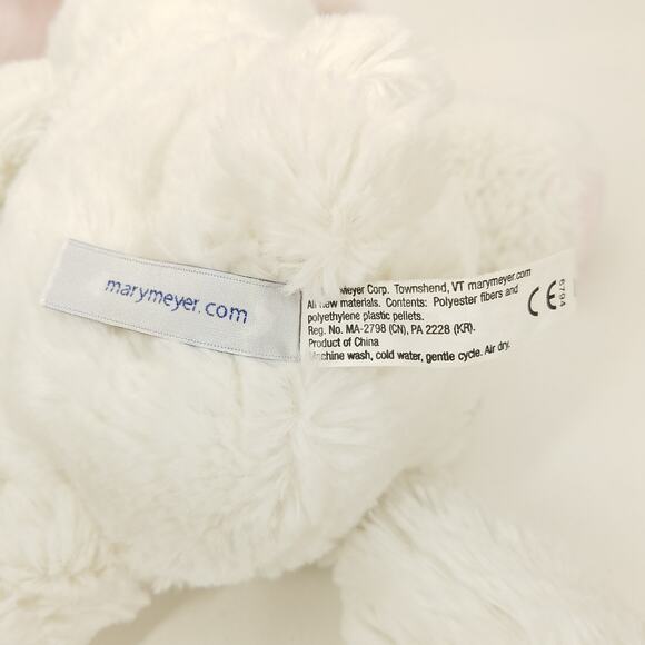 Mary Meyer White Rabbit Bunny Plush Pink Nose Ears Stuffed Animal Toy Floppy - Picture 5 of 7